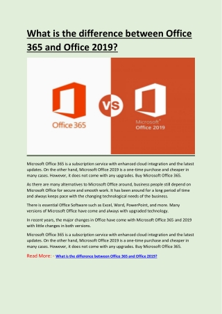 What is the difference between Office 365 and Office 2019