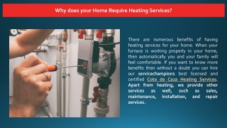 Why does your Home Require Heating Services?