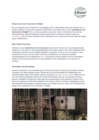 Vakantiehuis voor 2 personen
