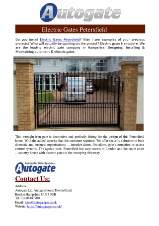 Electric Gates Petersfield