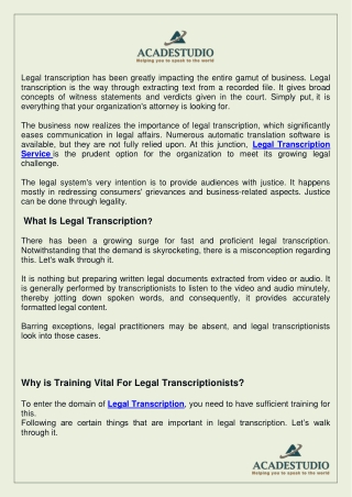 How to  find Legal transcription services