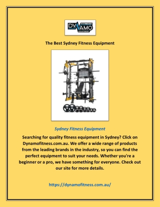 The Best Sydney Fitness Equipment