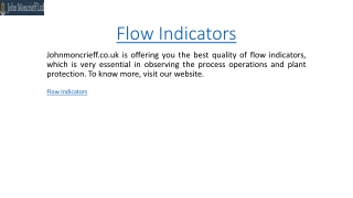 Flow Indicators  Johnmoncrieff.co.uk