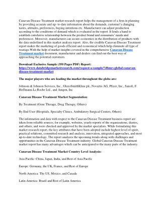 Canavan Disease Treatment Market 1