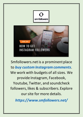 Buy Custom Instagram Comments | Smfollowers.net