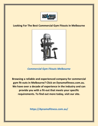 Looking For The Best Commercial Gym Fitouts In Melbourne
