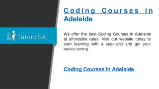 Coding Courses in Adelaide