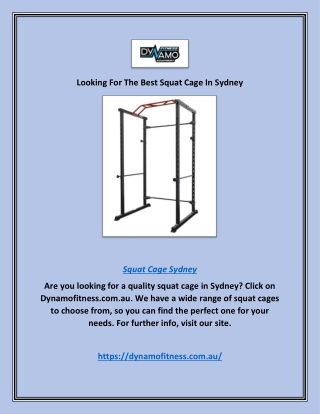 Looking For The Best Squat Cage In Sydney