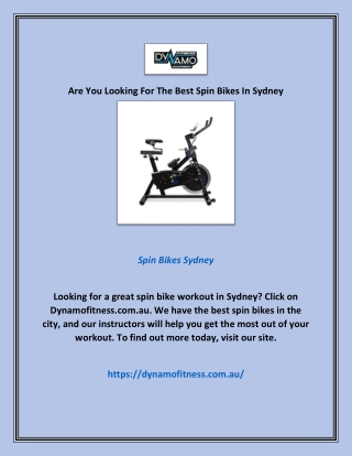 Are You Looking For The Best Spin Bikes In Sydney