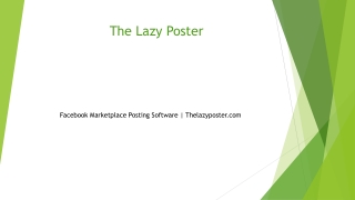 Facebook Marketplace Posting Software Thelazyposter.com........