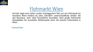 Flohmarkt Wien  Autokino.at