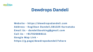 Best resorts in Dandeli | Dewdrops Dandeli