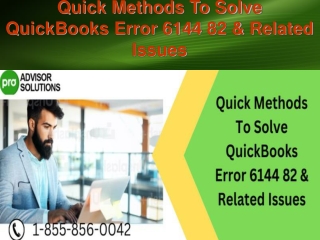 Quick Methods To Solve QuickBooks Error 6144 82