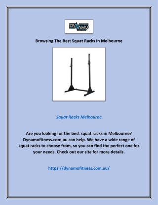 Browsing The Best Squat Racks In Melbourne