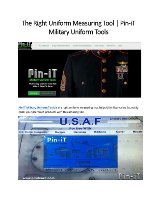 The Right Uniform Measuring Tool - Pin-iT Military Unifrom Tools