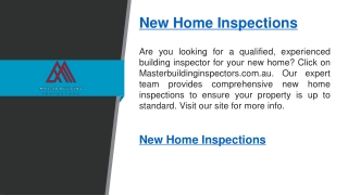 New Home Inspections  Masterbuildinginspectors.com.au