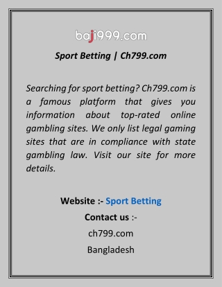 Sport Betting Ch799