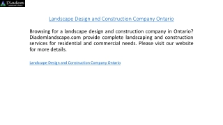 Landscape Design and Construction Company Ontario  Diademlandscape.com