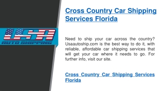 Cross Country Car Shipping Services Florida   Usaautoship.com