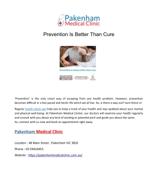 Bulk Billing Doctors Pakenham | Medical Clinic | 24 Hour GP