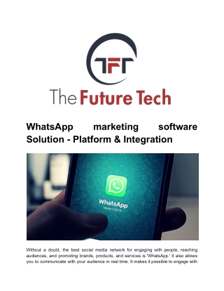 WhatsApp marketing software Solution - Platform & Integration