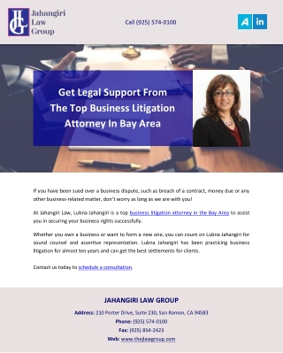 Get Legal Support From The Top Business Litigation Attorney In Bay Area