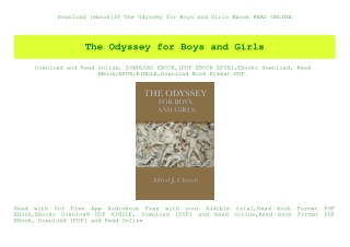 Download [ebook]$$ The Odyssey for Boys and Girls Ebook READ ONLINE