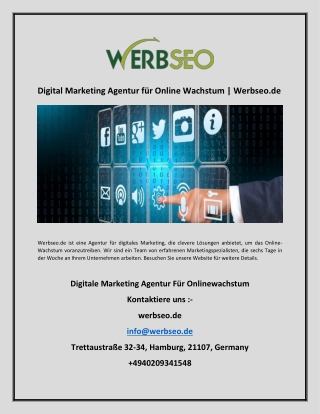 Digital Marketing Agentur für Online Wachstum | Werbseo.de