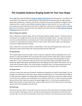 The Complete Eyebrow Shaping Guide for Your Face Shape