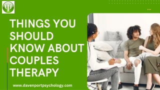 Things You Should Know About Couples Therapy