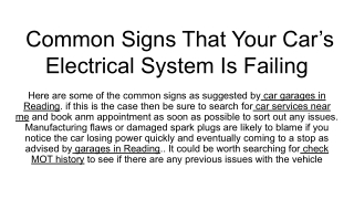 Common Signs That Your Car’s Electrical System Is Failing
