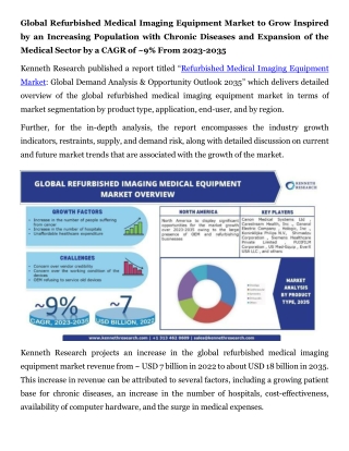 Refurbished Imaging Medical Equipment Market - PR