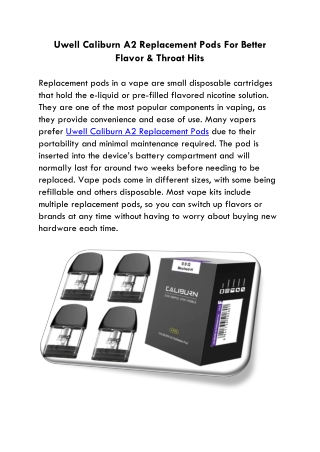 Uwell Caliburn A2 Replacement Pods - Raven Route