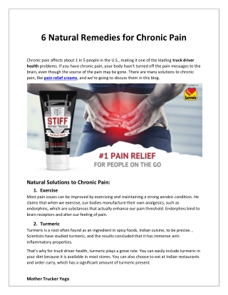 6 Natural Remedies for Chronic Pain