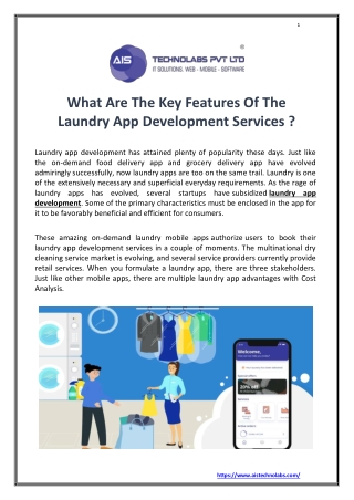 What Are The Key Features of The Laundry App Development Service?