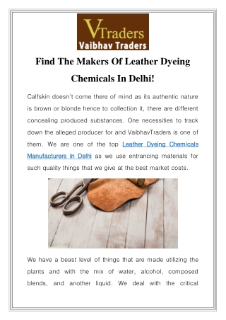 Leather Dyeing Chemicals Manufacturers In Delhi Call-9811082269