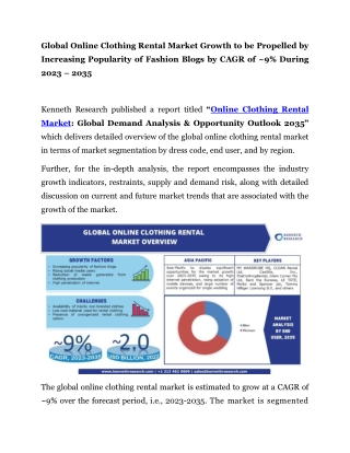 Global Online Clothing Rental Market PR