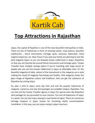 Top Attractions in Rajasthan