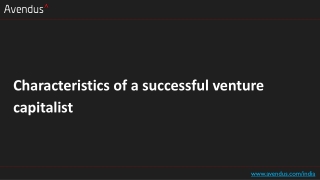 Characteristics of a successful venture capitalist