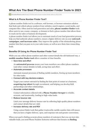 1What Are The Best Phone Number Finder Tools In 2023