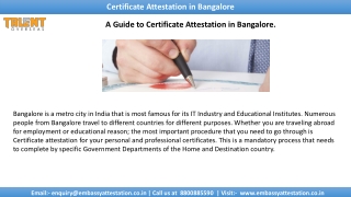 Find Solution for Certificate Attestation in Bangalore