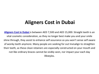 Aligners Cost Dubai