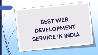 Best web development service in India