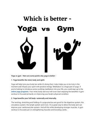 Why Yoga is better than Gym_