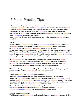 5 Piano Practice Tips