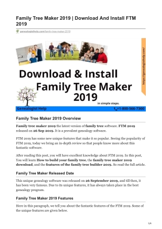 Family Tree Maker 2019 | Download And Install FTM 2019