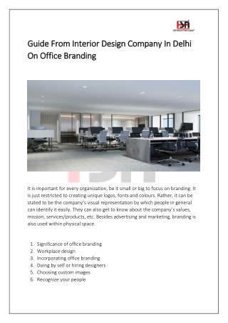 Guide From Interior Design Company In Delhi On Office Branding (1)