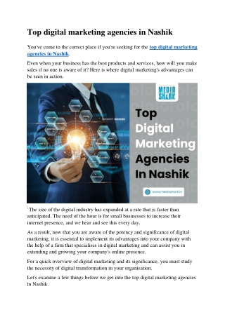 Top digital marketing agencies in Nashik