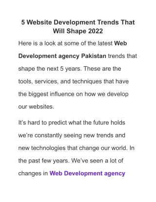 5 Website Development Trends That Will Shape 2022
