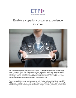 Enable a superior customer experience in-store